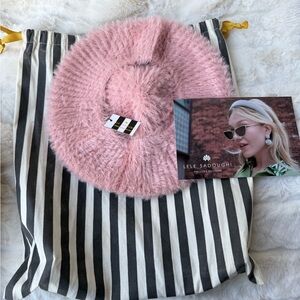 Lele Sadoughi Faux Angora Knit Beret Hat
